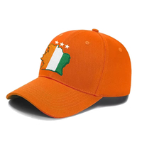 Cote D'Ivoir Football Team Cap Embroidered Logo Cotton 6-Panel 3Stars Cote D'Ivoire football Hat Ivory Coast Hat