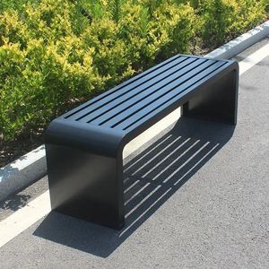 Banco de Metal Cuadrado Moderno para Exteriores, Resistente al Agua y a la Oxidación, para Patio, Jardín, Parque y Centro Comercial - Product Image 2