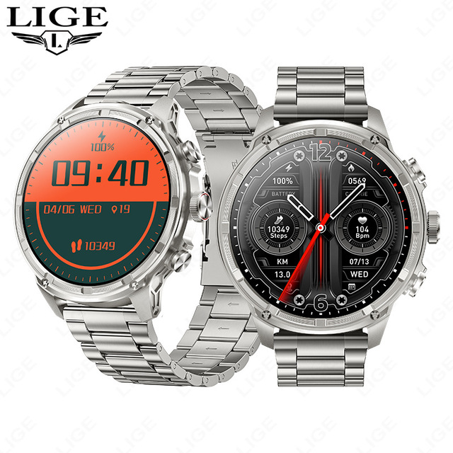 LIGE BWV99 Own Brand  Boys Smart Watch  Silicone   Steel Band bluetooth Wireless Call 710mAh Large Battery  Watch Set