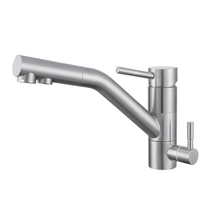 304 Stainless Steel Kitchen Faucet Dual Handle Ceramic Valve 360 Degree Rotate Deck Mounted Modern Design - Product Image 2