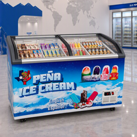 Vitrine réfrigérée pour crème glacée dure à refroidissement par air économique, mini réfrigérateur commercial avec étagères réglables