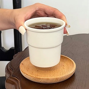 Customized 220ml Latte <b>Cup</b> Simple White <b>Ceramic</b> Coffee <b>Cup</b> Hot Cocoa Mug - Product Image 3