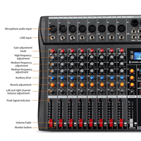Table de Mixage Son Professionnelle DX8 Enregistrement Console Audio Karaoké USB Interface Live 8 Canaux DJ Audio Mixer