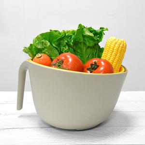 Panier égouttoir double couche pour légumes et fruits, bassine de lavage en plastique avec poignée, bol mélangeur de salade de cuisine, 3 pièces, compatible lave-vaisselle - Product Image 3