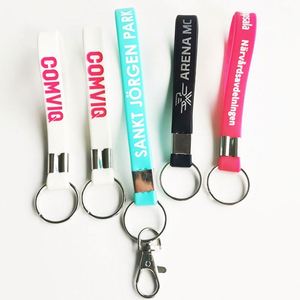 Cheap No Minimum Custom Silicone <b>Wristlet</b> Keychain Silicon Key Holders - Product Image 5