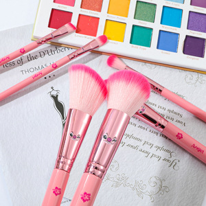 Ensemble de 6 pinceaux de <span class=keywords><strong>maquillage</strong></span> Kawaii <span class=keywords><strong>Stitch</strong></span> Angel rose, poils doux aux couleurs vibrantes, kit de pinceaux cosmétiques pour filles - Product Image 3