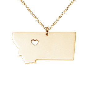 Collana con ciondolo A forma di stato del <span class=keywords><strong>Montana</strong></span> Color oro rosa collana con mappa A forma di stato del <span class=keywords><strong>Montana</strong></span> con un cuore - Product Image 6