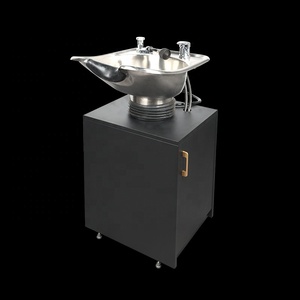 Lavabo de coiffeur mural inclinable personnalisé, en acier inoxydable 304, avec armoire - Product Image 1