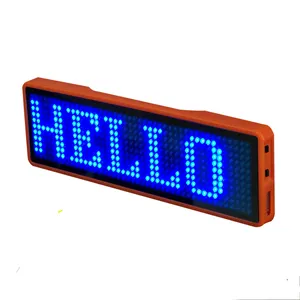 Pin portátil de varios colores, etiqueta de insignia de nombre LED, Mini pantalla programable USB con señal de mensaje de desplazamiento