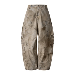 Pantalon de travail droit pour homme en coton 100% de haute qualité, personnalisé, teint uni, taille élastique, motif camouflage Real Tree, coupe parachute empilée - Product Image 1