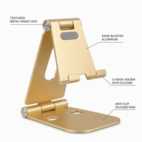 Support de téléphone pliable en aluminium en gros, réglable, rotatif à 270°, antidérapant, pour bureau, vente en gros, OEM usine, pour téléphones et tablettes