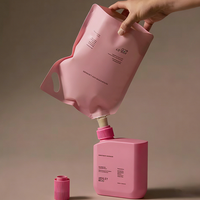 Pochette souple personnalisée avec bec verseur et couvercle à vis, emballage de pochette à bec verseur pour soins de la peau, pochette de recharge pour cosmétiques