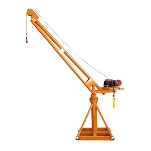 360 Degree Rotation Small Mini Construction Material Lift Monkey Outdoor Crane Build House To Transport Bricks To The Roof
