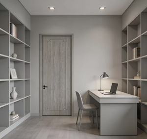 Porta Interna in Legno dal Design Moderno Grigio Lusso Leggero, Ecologica e Insonorizzata, Decorativa per Studio e Ufficio - Product Image 2