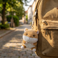 En gros, Poupée en peluche Hamster Ball Fat, Breloques de sac à dos mignonnes, Pendentifs, Jouets pour enfants, Porte-clés en peluche de dessin animé, Cadeau d'anniversaire