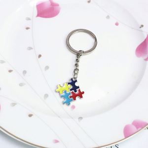 Tự kỷ nhận thức <span class=keywords><strong>Keychain</strong></span> quà tặng cho tự kỷ đầy màu sắc câu đố mảnh Key Ring <span class=keywords><strong>Set</strong></span> - Product Image 6