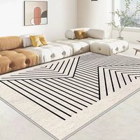 Tapis moderne rectangulaire géométrique multicolore en fausse fourrure de cachemire, doux, antidérapant, lavable en machine, réversible, résistant aux taches, pour la prière et la voiture