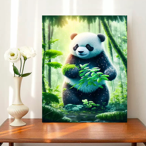 <span class=keywords><strong>Peinture</strong></span> <span class=keywords><strong>par</strong></span> numéros pour adultes Kit de démarrage <span class=keywords><strong>Panda</strong></span> animaux image sur numéros bricolage artisanat pour décors à la maison 40x50cm/16x20 pouces - Product Image 6