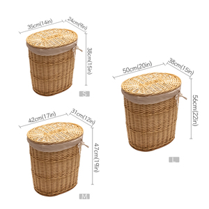 Panier de rangement rond <span class=keywords><strong>en</strong></span> <span class=keywords><strong>toile</strong></span>, <span class=keywords><strong>en</strong></span> paille tressée et <span class=keywords><strong>en</strong></span> jonc de mer, économique, pour salle de bain et buanderie - Product Image 3