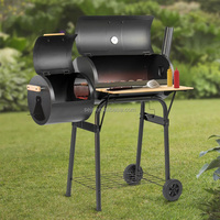 SEJR — Barbecue Grill au charbon noir,, avec Table latérale, Grill à charbon de bois