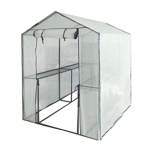 3 Tiers 6 <strong>Shelves</strong> Portable <strong>Outdoor</strong> Plant Greenhouse Greenhouse Mesh with Metal Frame Walk Green House - Product Image 1