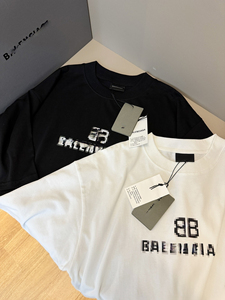 <span class=keywords><strong>T</strong></span>-shirt à manches courtes en coton respirant de grande taille de la marque BAL, col mandarin, logo Balenci, livraison gratuite dans le monde entier, randonnée - Product Image 4