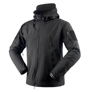 Veste d'extérieur décontractée à capuche pour hommes imperméable coupe-vent col montant fermeture éclair avant Logo hiver <span class=keywords><strong>polaire</strong></span> résistant au froid 240g - Product Image 1