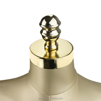 Mannequin Buste de Couture Femme aux Formes Généreuses, Mi-Corps en Fibre de Verre Doré, Réglable pour Habillement et Confection