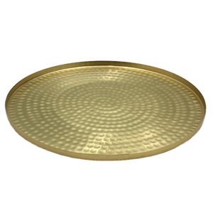 Assiette de service en fer peinte à la main brosse laiton placage assiettes de service en métal pour la maison et l'hôtel dessus de Table - Product Image 1