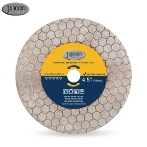 4,5 "115mm telha cerâmica cortar roda hexágono dupla face diamante viu lâminas para telha de porcelana, mármore, pedra artificial