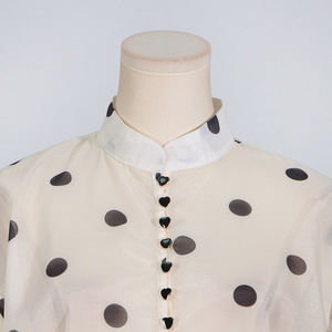 Set Personalizzato di Gonna Lunga <span class=keywords><strong>e</strong></span> Camicetta con Volant a Pois Floreali Vintage per Donna, Abbigliamento Casual Quotidiano in Maglia Intrecciata - Product Image 6