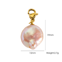 Breloques Bohèmes Détachables en Acier Inoxydable Plaqué Or 18 carats PVD avec Améthyste et Perles d'Imitation pour Fournitures de Bijoux