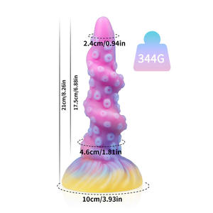 Dildo de Silicona Platino Luminoso en Forma de Falo, Juguete Sexual para Adultos, <span class=keywords><strong>Masturbador</strong></span> Femenino - Product Image 2