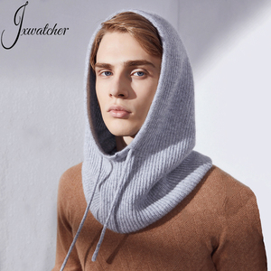 Jxwatcher Bonnet en cachemire doux tricoté, vente en gros, personnalisé, pour l'hiver, écharpe thermique, <span class=keywords><strong>cache</strong></span>-<span class=keywords><strong>cou</strong></span>, cagoule pour <span class=keywords><strong>homme</strong></span> - Product Image 1