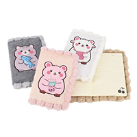 Carnet en peluche Boba Bear, journal kawaii en fourrure, couverture en sherpa, bordure en pompon, journal doux et moelleux, cadeau pour filles