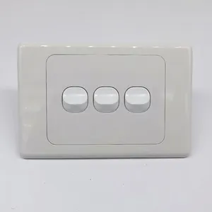 Button Slimline Switch Size 117mm*75mm*4.3mm 3 Gang Wall light Switch