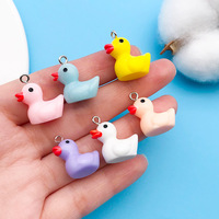 Pendentifs en résine en forme de canard mignon pour la fabrication de bijoux, boucles d'oreilles, colliers, bracelets, accessoires de porte-clés animaux faits à la main, Colgantes