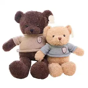 Großhandel niedlicher Pullover Plüschpuppe Bär kundenspezifisch kindersicherheit Teddybär weiche gefüllte Tierspielzeuge
