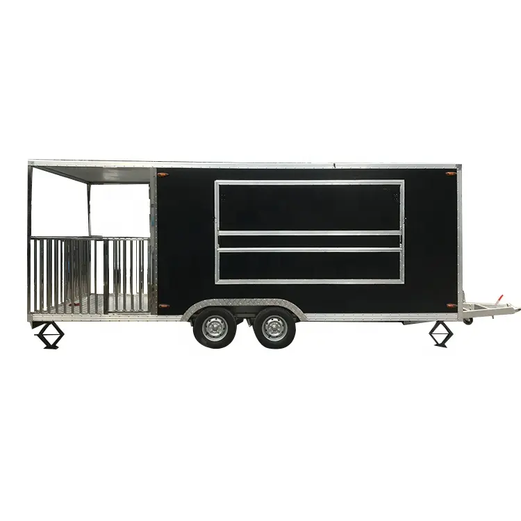 Camion alimentaire, nouveau et chaud, modèle de rue, glaces et café, Van de nourriture