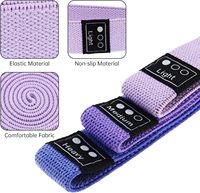 Lot de 3 bandes de résistance en tissu pour entraînement à domicile, bandes d'exercice de 200 cm pour usage domestique - Jambes, fessiers, hanches