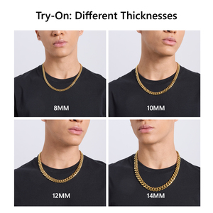 Cadena Cubana para Hombre, 8mm, Chapada en Oro Real de 18k, Duradera, Antialérgica, Regalo de Cumpleaños para Mujer, Joyería Hip Hop, Collar Cubano Miami - Product Image 5