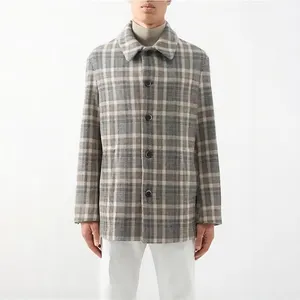 Plaid Shirt Casual Tweed Jacket Europe and The United States Foreign Trade Hot Sale Men's Burst Long-sleeved Loose Woven Thick