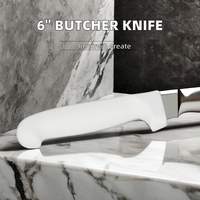 Couteau de boucher en acier inoxydable de haute qualité avec poignée en plastique de couleur personnalisée pour la cuisine et le restaurant