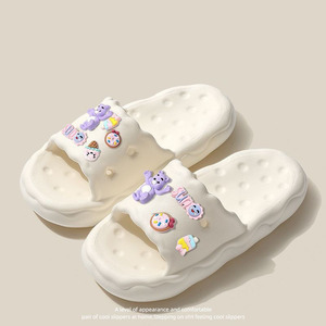 Pantuflas de Playa para <span class=keywords><strong>Mujer</strong></span>, Diseño 2026, para Todas las Temporadas, Personalizadas de Fábrica, al por Mayor, con <span class=keywords><strong>Suela</strong></span> Gruesa, de Encaje, de Mezclilla, Lindas, para Baño y Hogar, Antideslizantes de PVC - Product Image 4