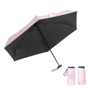 Guarda-chuva Uv portátil para chuva e sol Dual-use Alta Qualidade Pessoal 6 Mini Guarda-chuva Dobrável
