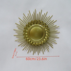 Золотые роскошные декоративные металлические настенные зеркала для гостиной - Product Image 4