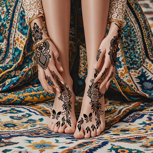 ลายเฮนน่าเจ้าสาวแบบเรียบง่าย ไม่ซ้ำใคร ขายดี สำหรับมือและเท้า สติ๊กเกอร์<span class=keywords><strong>สัก</strong></span>ชั่วคราว - Product Image 6