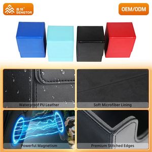 Boîte à cartes portable en cuir PU pour jeux de société et sportifs, personnalisable, avec coins carrés, fermeture magnétique, vente en gros FX - Product Image 2
