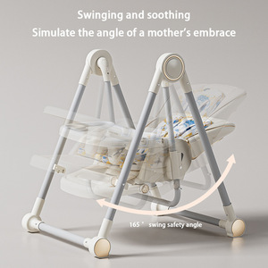 Silla Alta 2 en 1 para Bebé, Ergonómica, Reclinable, Plegable, con Marco Metálico, Ajustable, de 0 a 12 Meses, Unisex, Diseño Multifuncional - Product Image 2