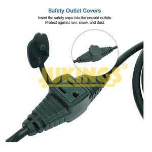 Cable de Extensión para Exteriores con Certificación CETL CUL de 13 A, 1 Divisor de 3 Tomas de Corriente, 16/3C SJTW Resistente a la Intemperie, Cable de 25 Pies - Product Image 3